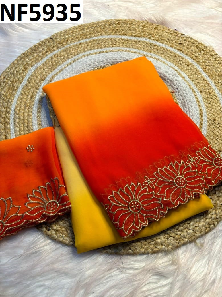 Nf5935 Vmk. Embroidery Sarees