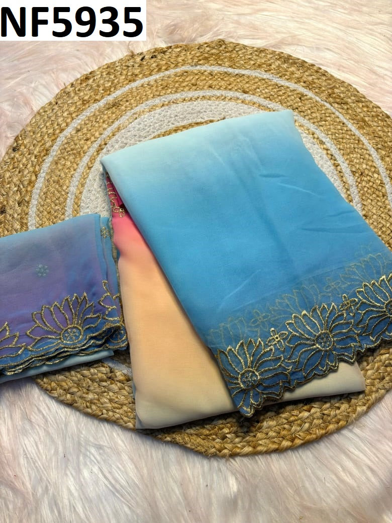 Nf5935 Vmk. Embroidery Sarees