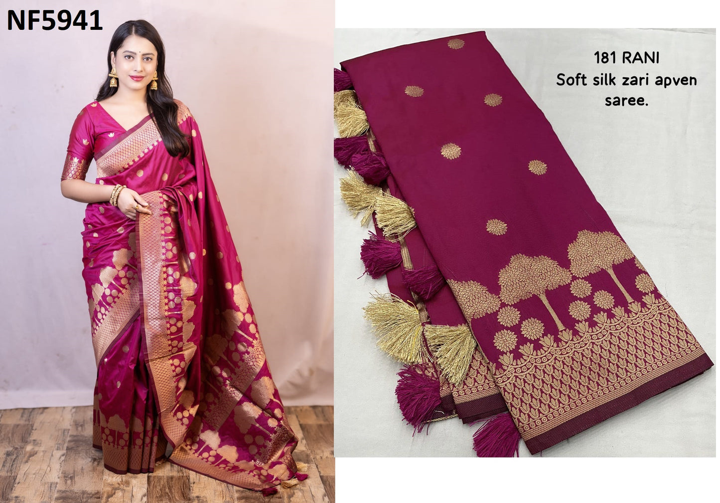 Nf5941 Vmk. Tassles Sarees