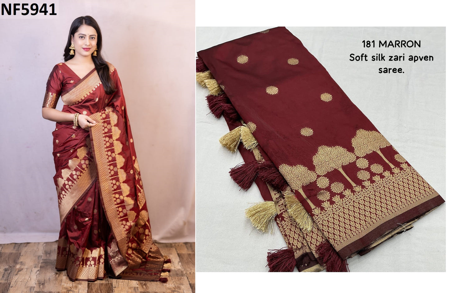 Nf5941 Vmk. Tassles Sarees