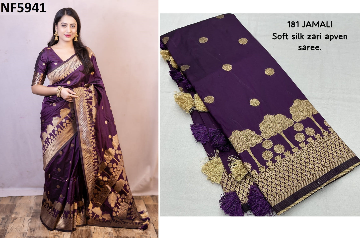 Nf5941 Vmk. Tassles Sarees