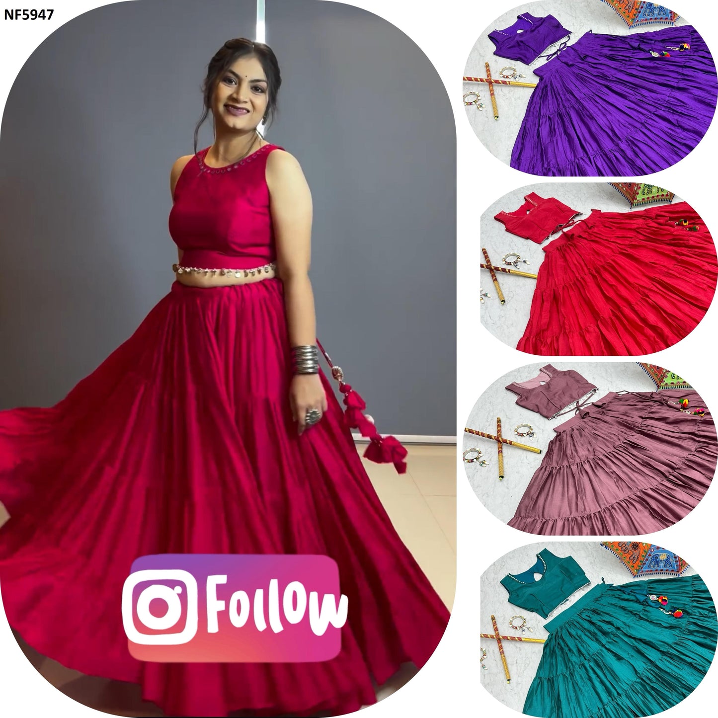 Nf5947 Vmk. Chinnon Lehenga Choli