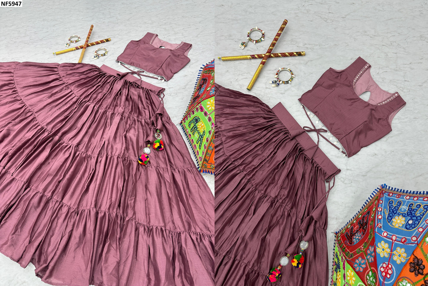 Nf5947 Vmk. Chinnon Lehenga Choli