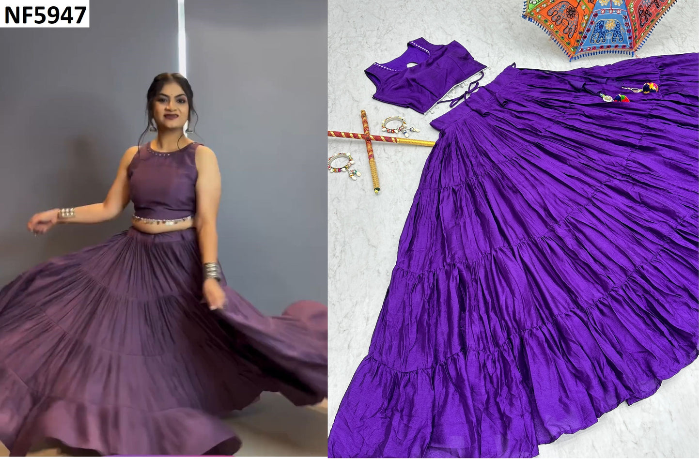 Nf5947 Vmk. Chinnon Lehenga Choli