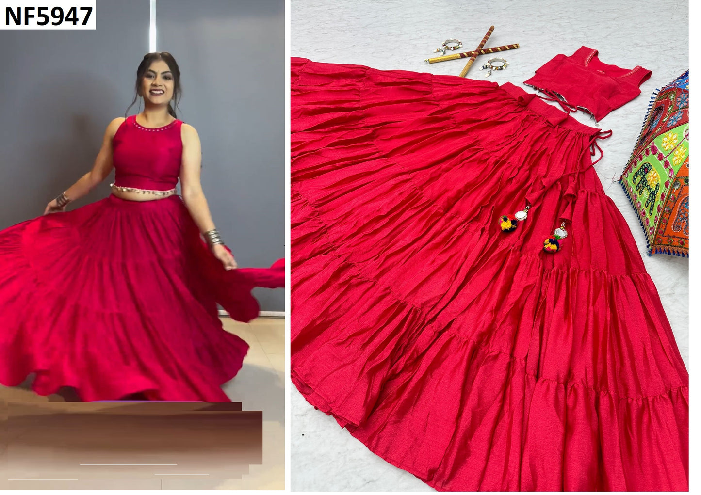 Nf5947 Vmk. Chinnon Lehenga Choli