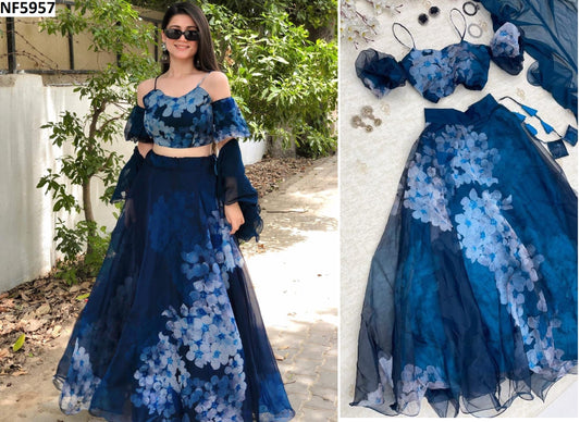 Nf5957 Vmk. Organza Readymade Lehenga Choli