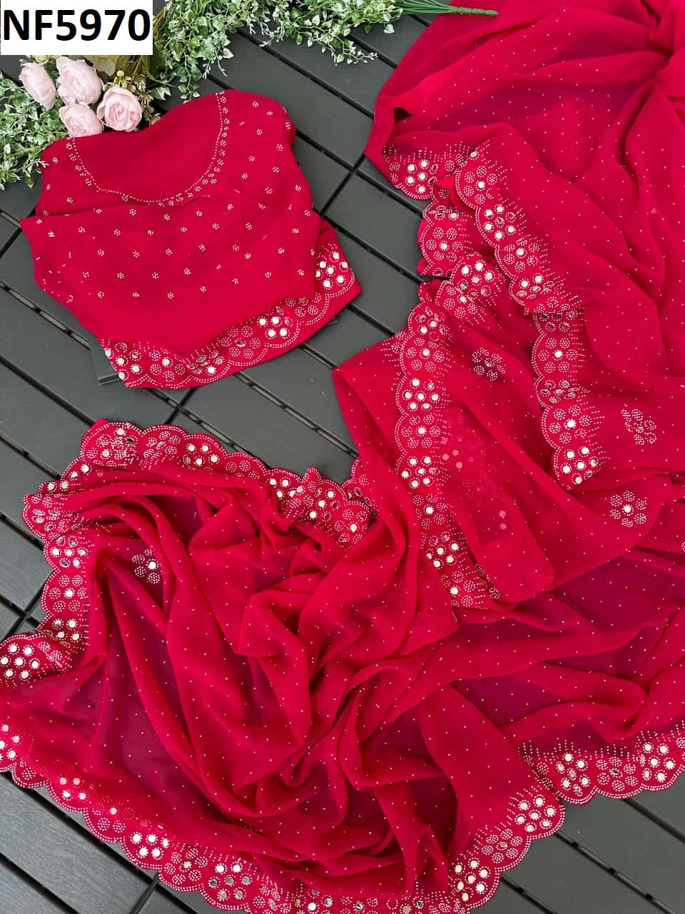 Nf5970 Vmk. Mirror Work Sarees