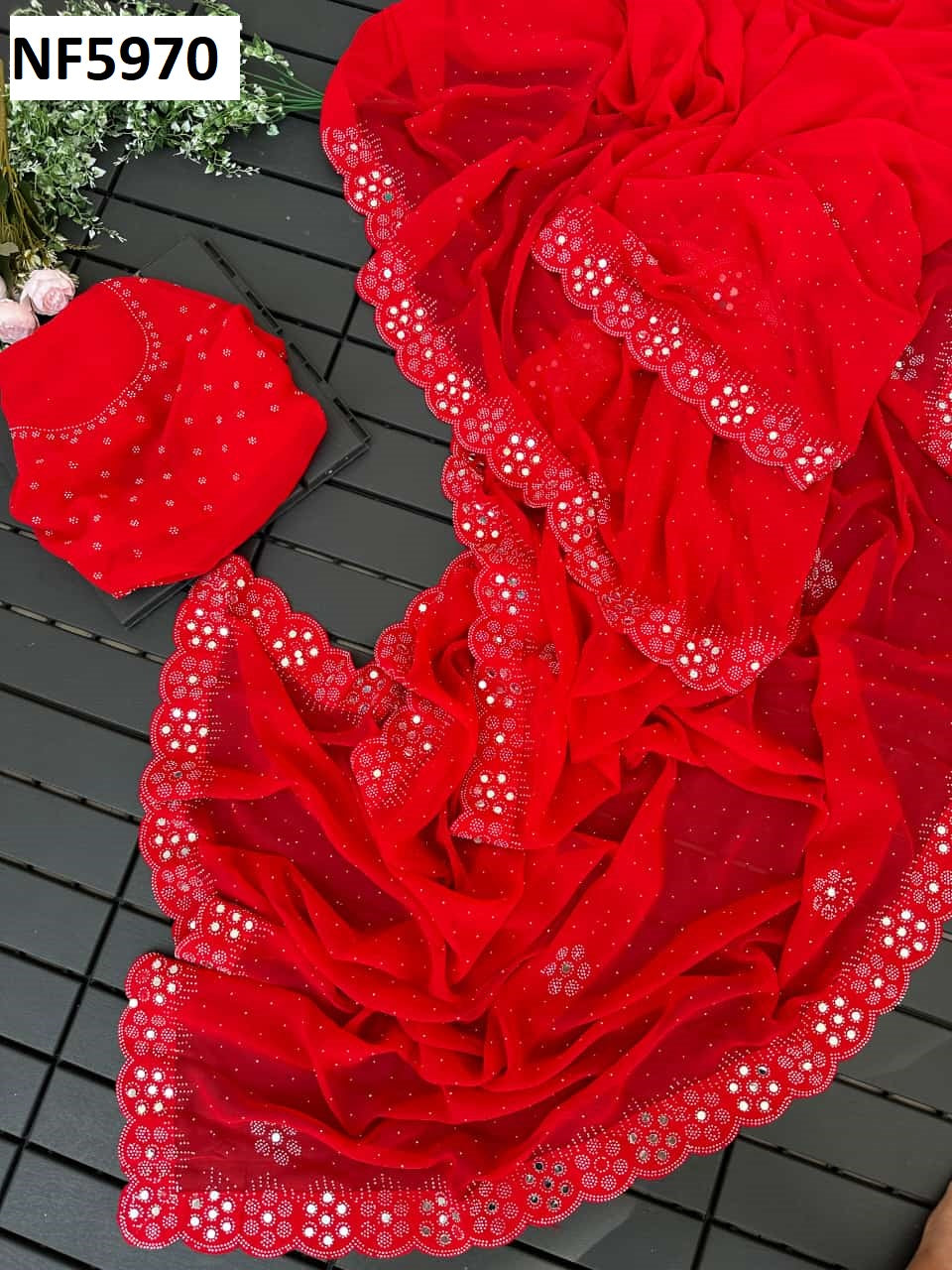 Nf5970 Vmk. Mirror Work Sarees