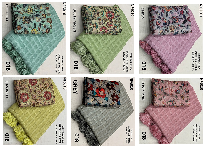 Nf6010 Vmk Woven Chex Sarees