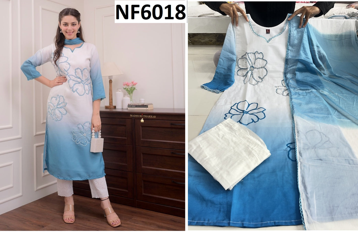 Nf6018 Vmk. Muslin Silk Readymade Suits