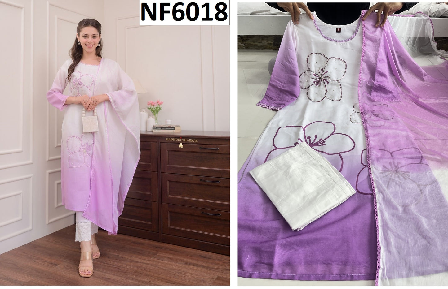 Nf6018 Vmk. Muslin Silk Readymade Suits