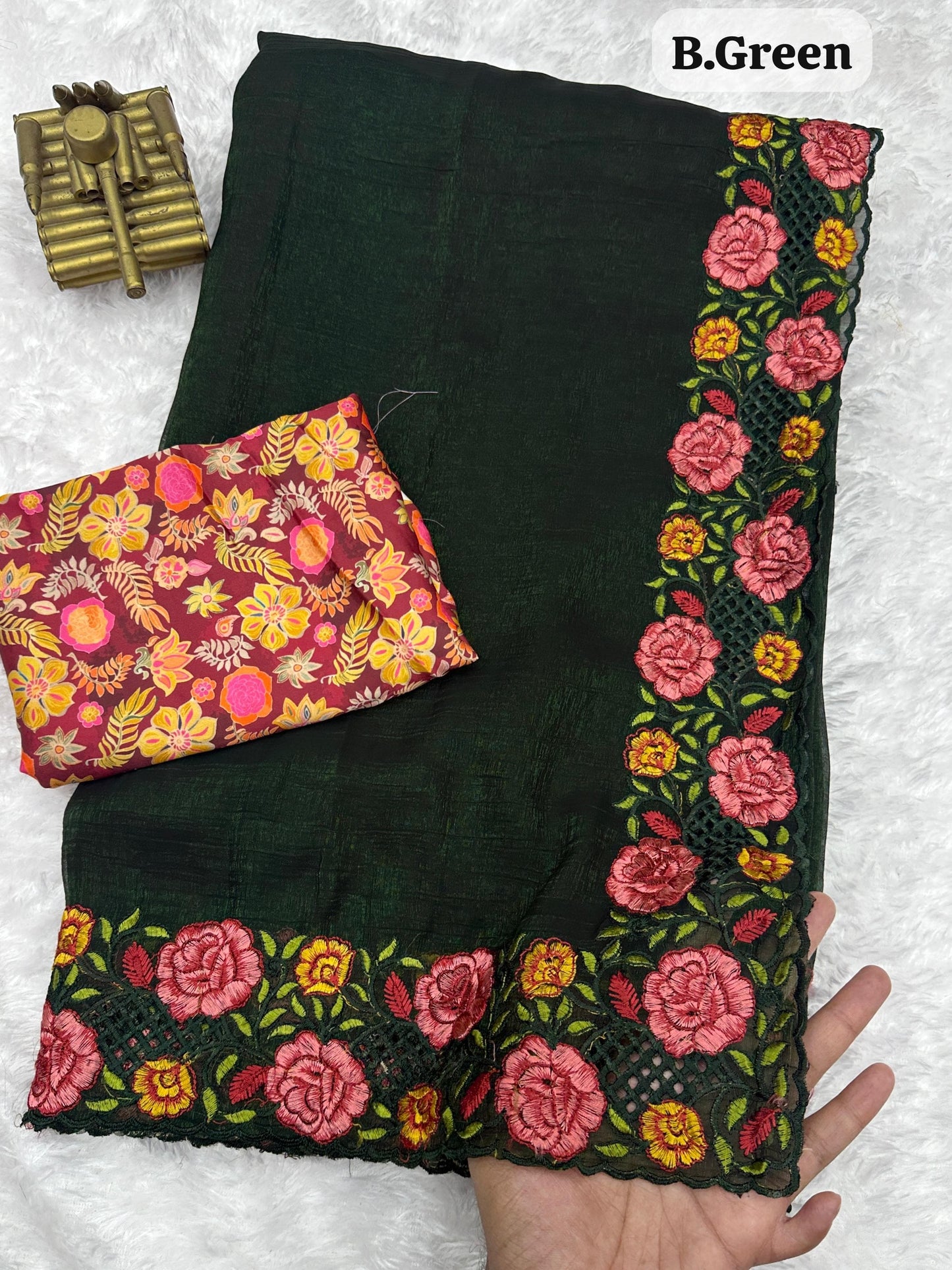 Nf6034 Vmk. Embroidered Work Sarees