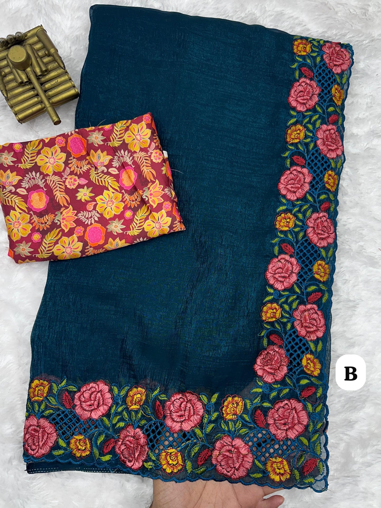 Nf6034 Vmk. Embroidered Work Sarees