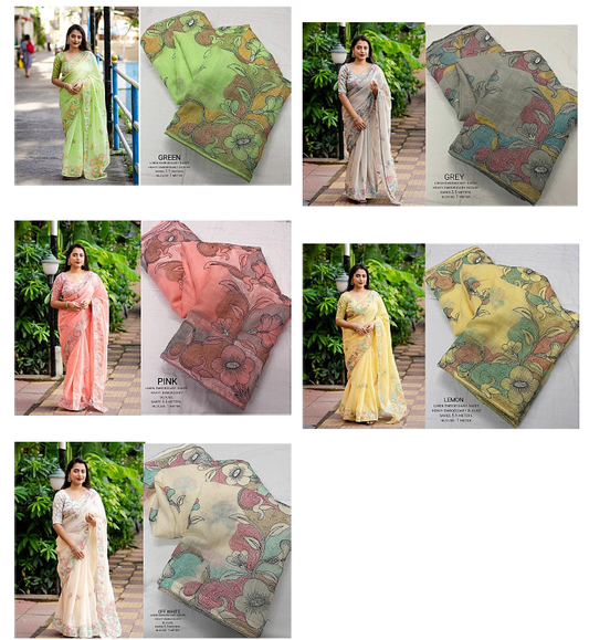 Nf6039 Vmk. Linen Sarees