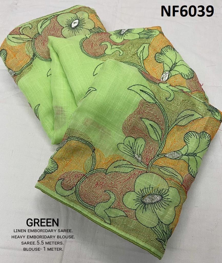 Nf6039 Vmk. Linen Sarees