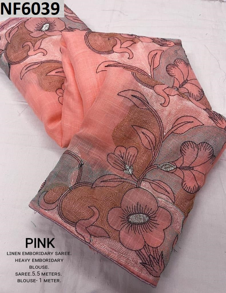 Nf6039 Vmk. Linen Sarees