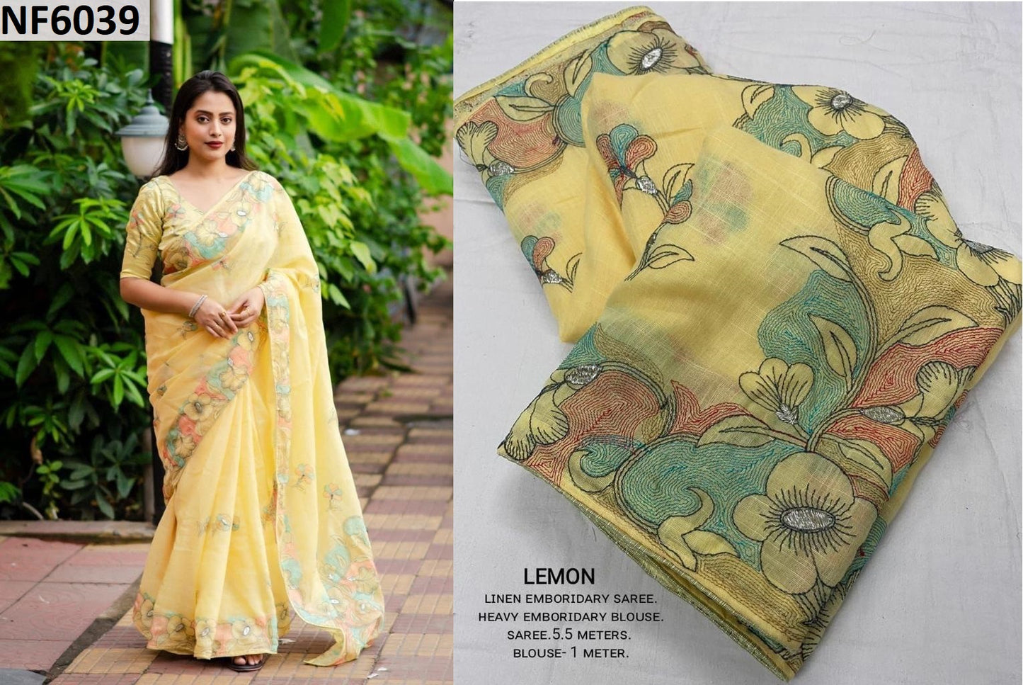 Nf6039 Vmk. Linen Sarees