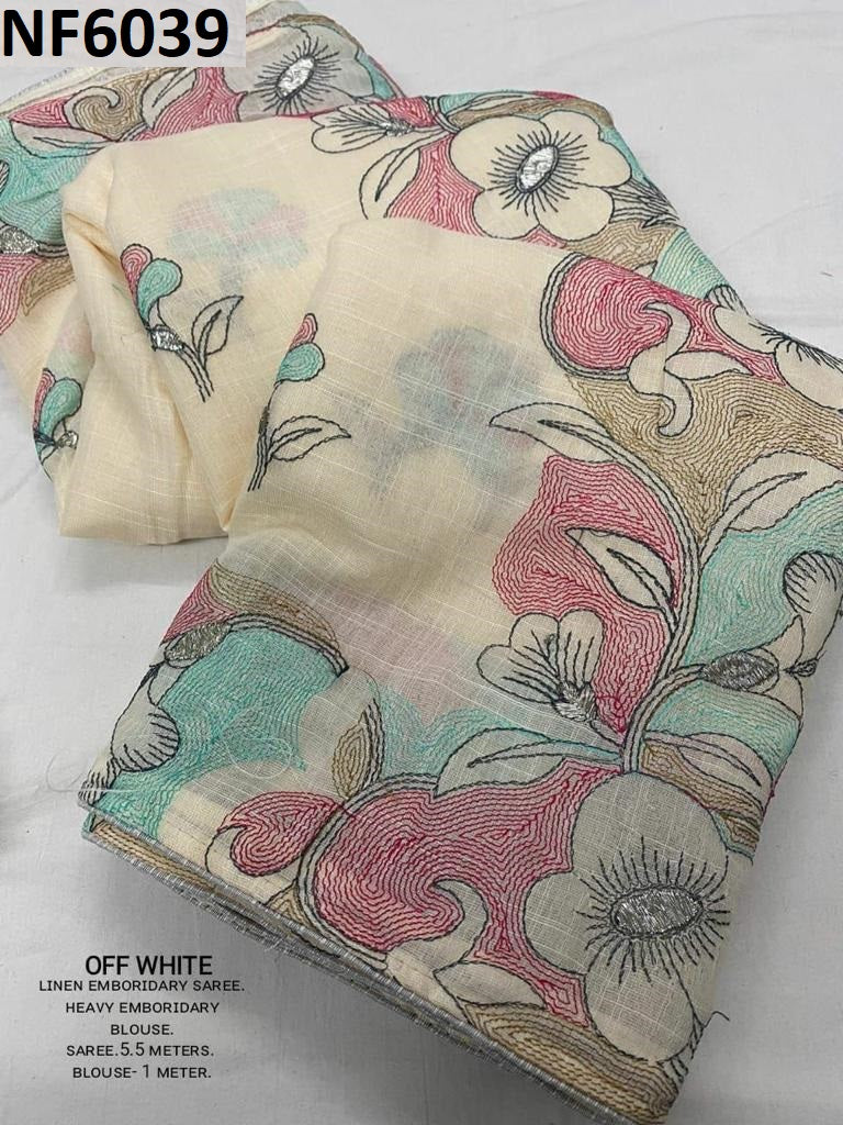 Nf6039 Vmk. Linen Sarees