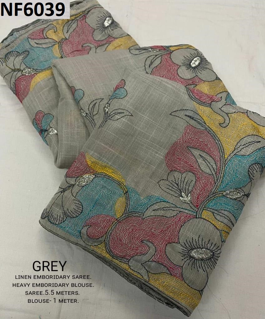 Nf6039 Vmk. Linen Sarees