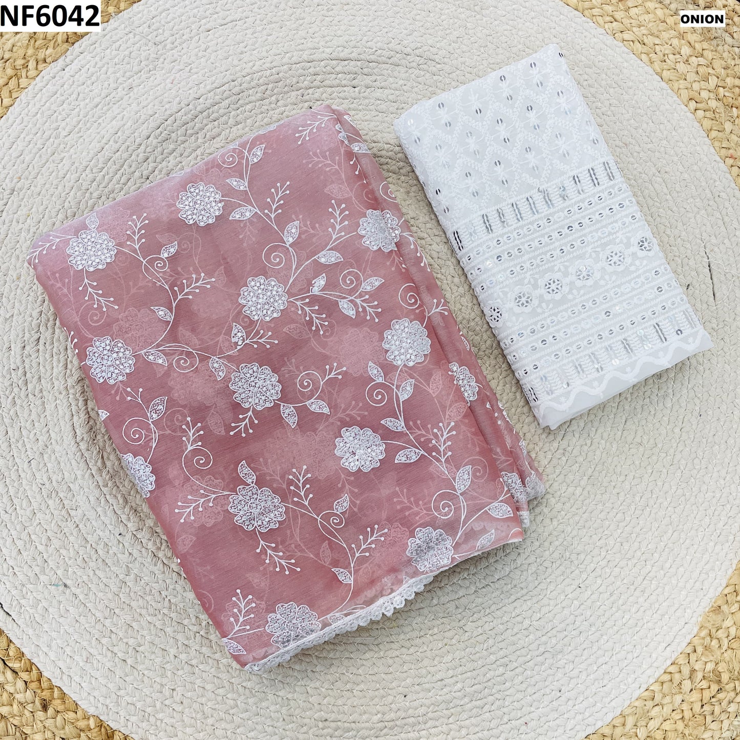 Nf6042 Vmk. Pulpy Print Sarees