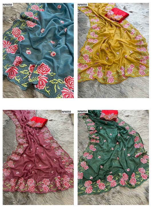 Nf6050 Vmk. Embroidery Sarees