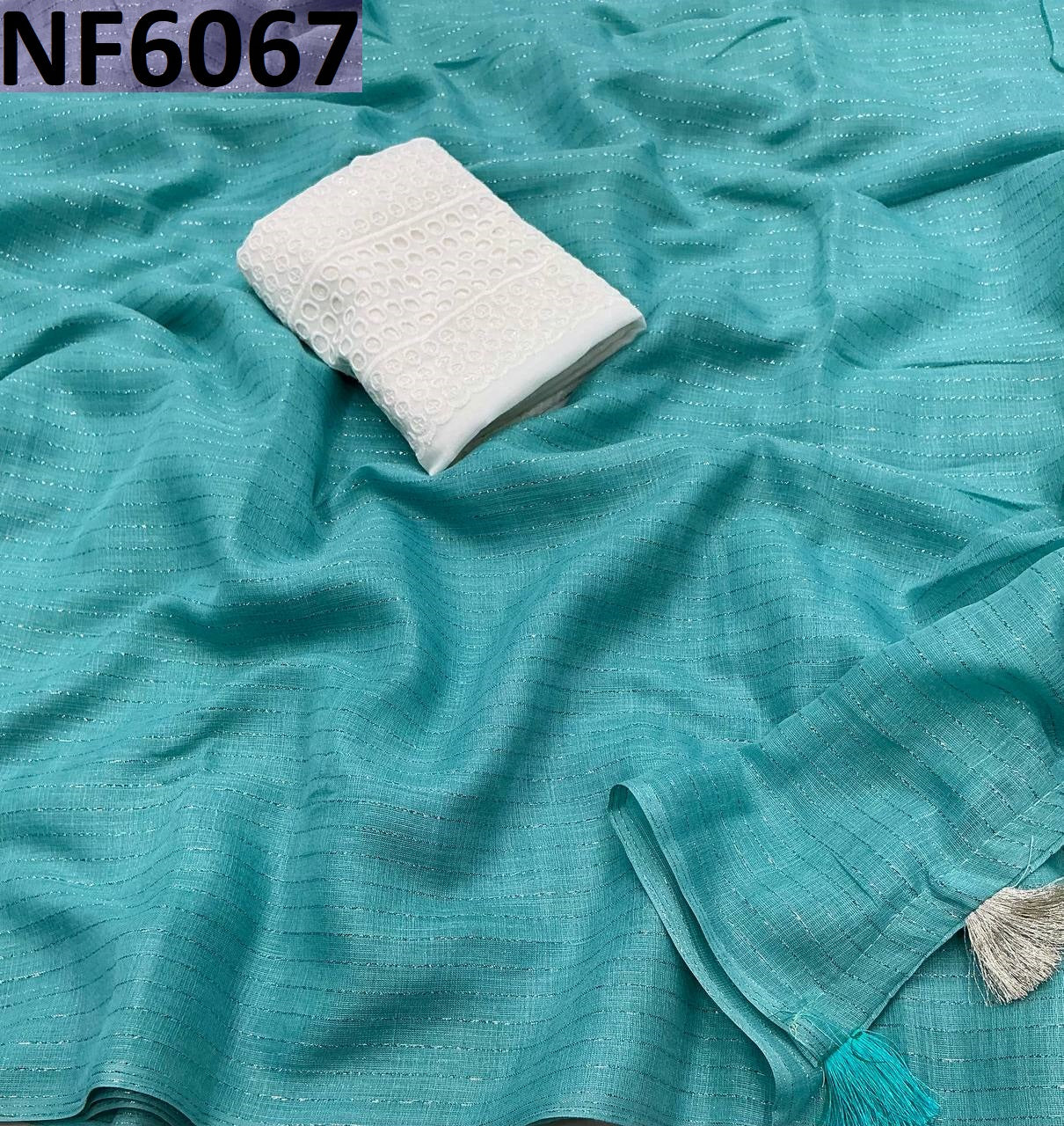 Nf6067 Vmk. Silver Zari Sarees