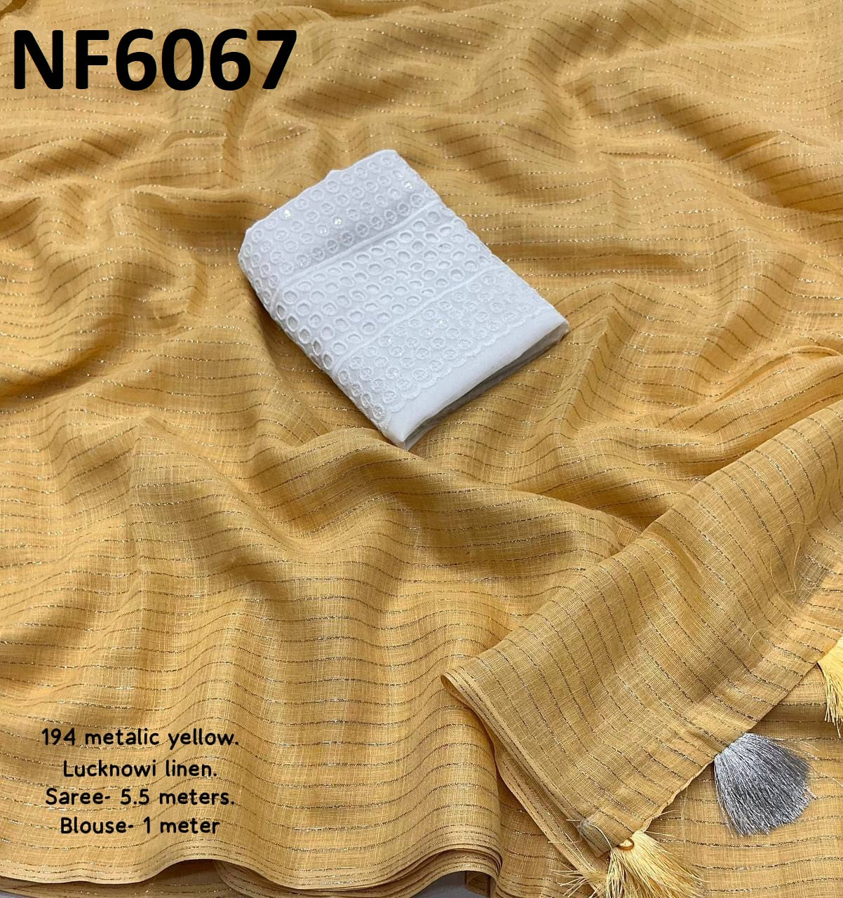 Nf6067 Vmk. Silver Zari Sarees