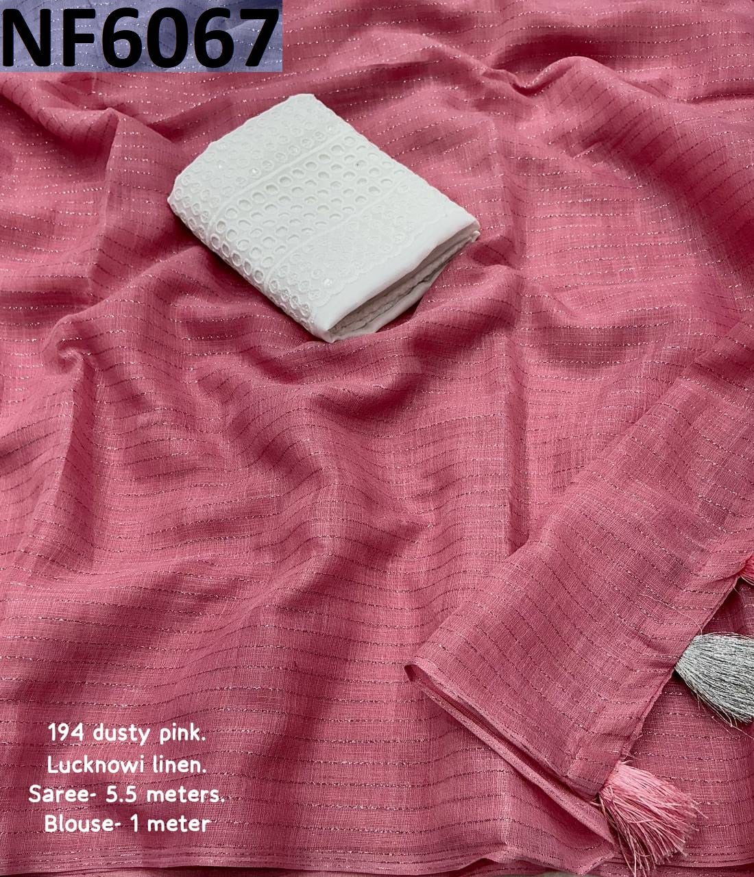 Nf6067 Vmk. Silver Zari Sarees