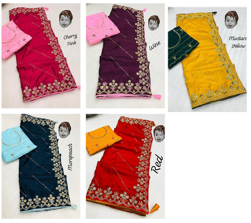 Nf6088 Vmk. Sequence Work Sarees