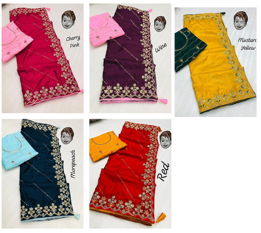 Nf6088 Vmk. Sequence Work Sarees