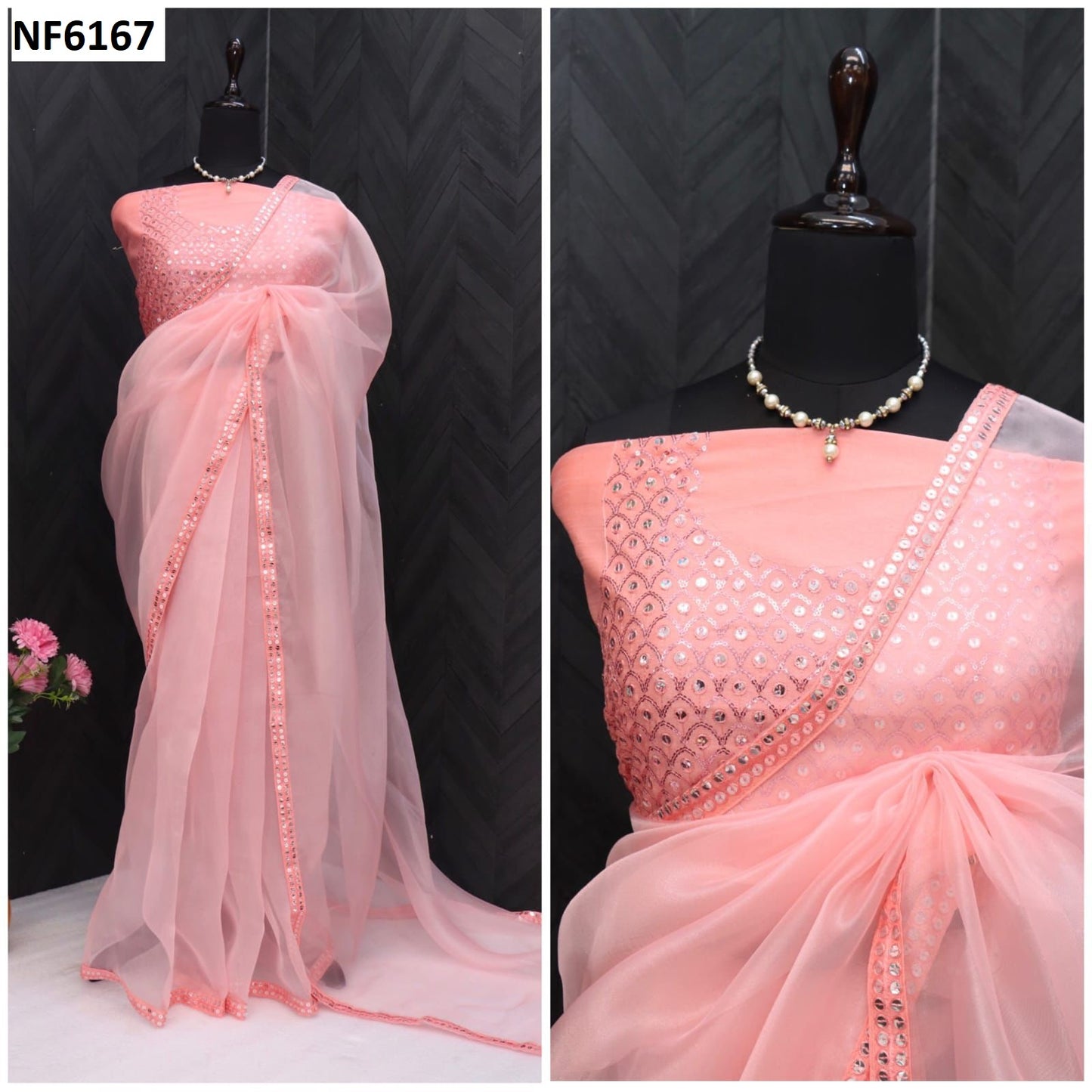 Nf6167 Vmk. Sequence Work Sarees