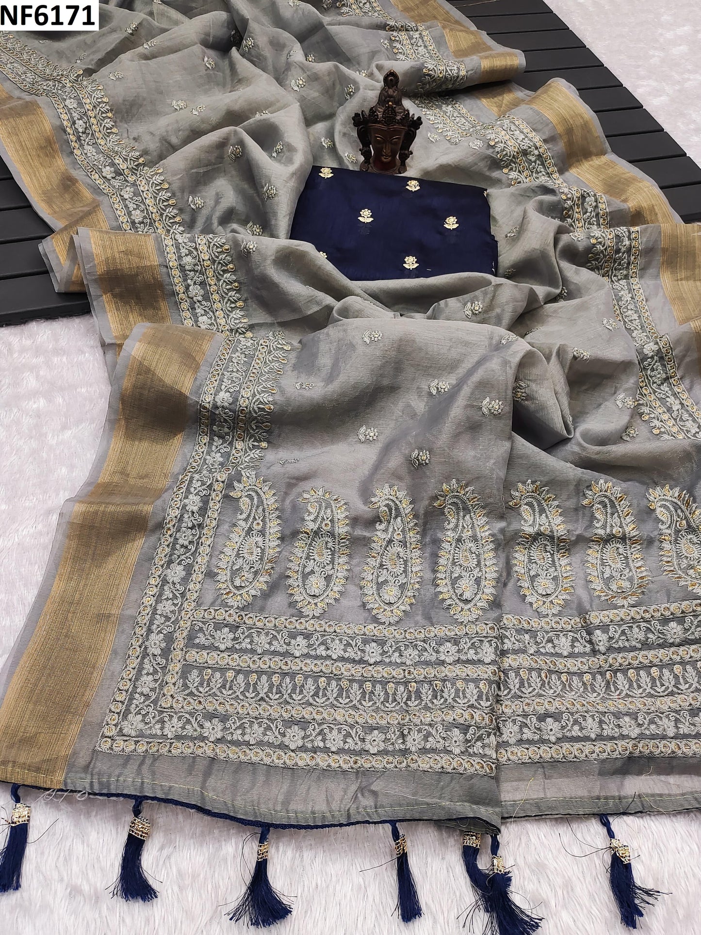 Nf6171 Vmk. Embroidery Sarees