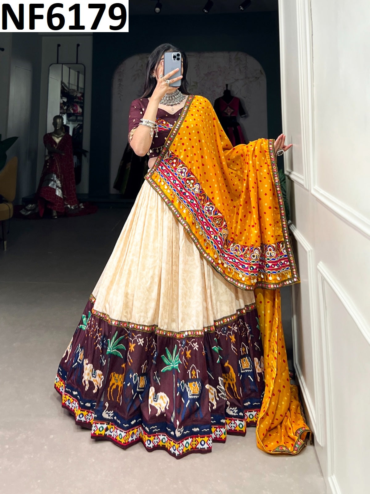 Nf6179 Vmk. Mirror Work Chaniya Choli