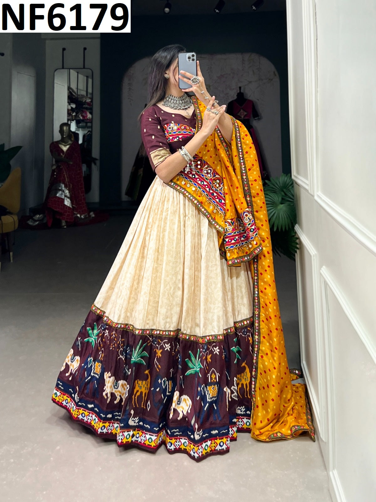 Nf6179 Vmk. Mirror Work Chaniya Choli