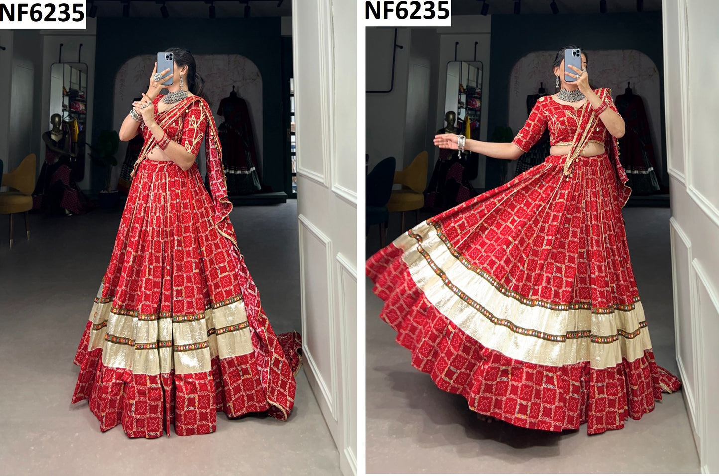 Nf6235 Vmk. Rajasthani Work Chaniya Choli