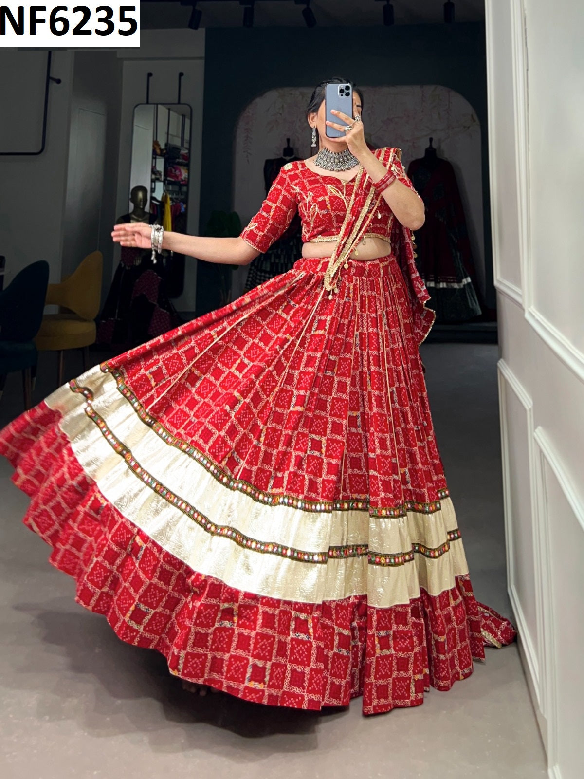 Nf6235 Vmk. Rajasthani Work Chaniya Choli