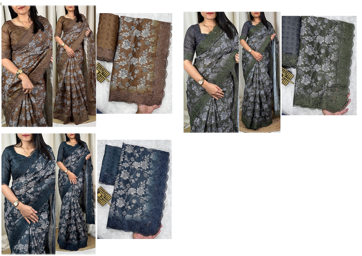 Nf6265 Vmk. Embroidered Sarees