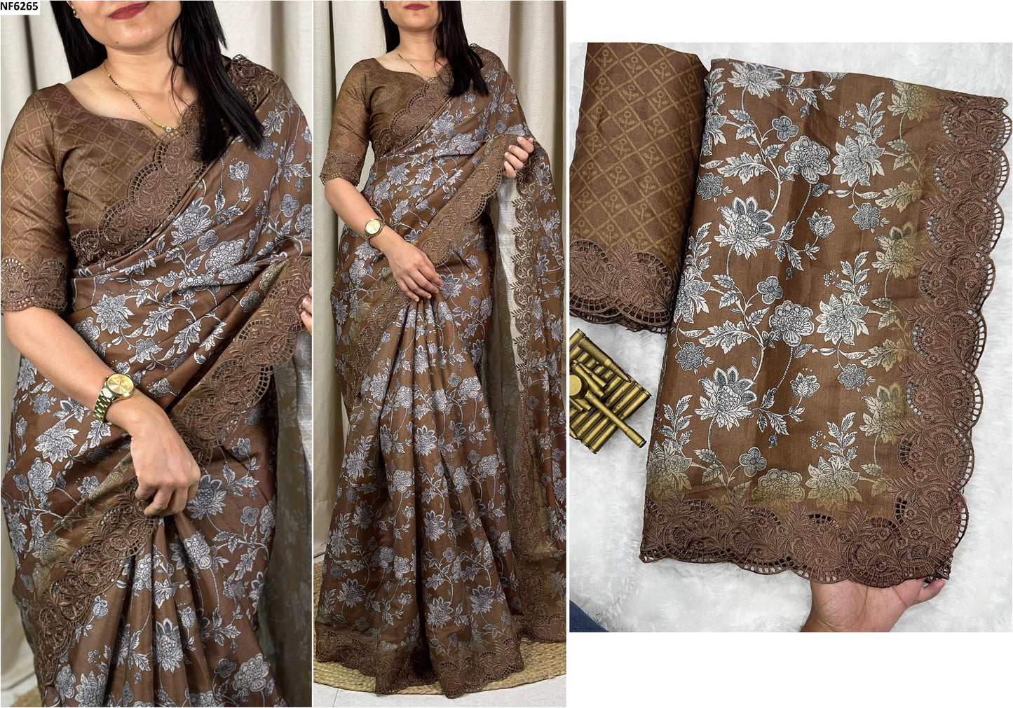 Nf6265 Vmk. Embroidered Sarees