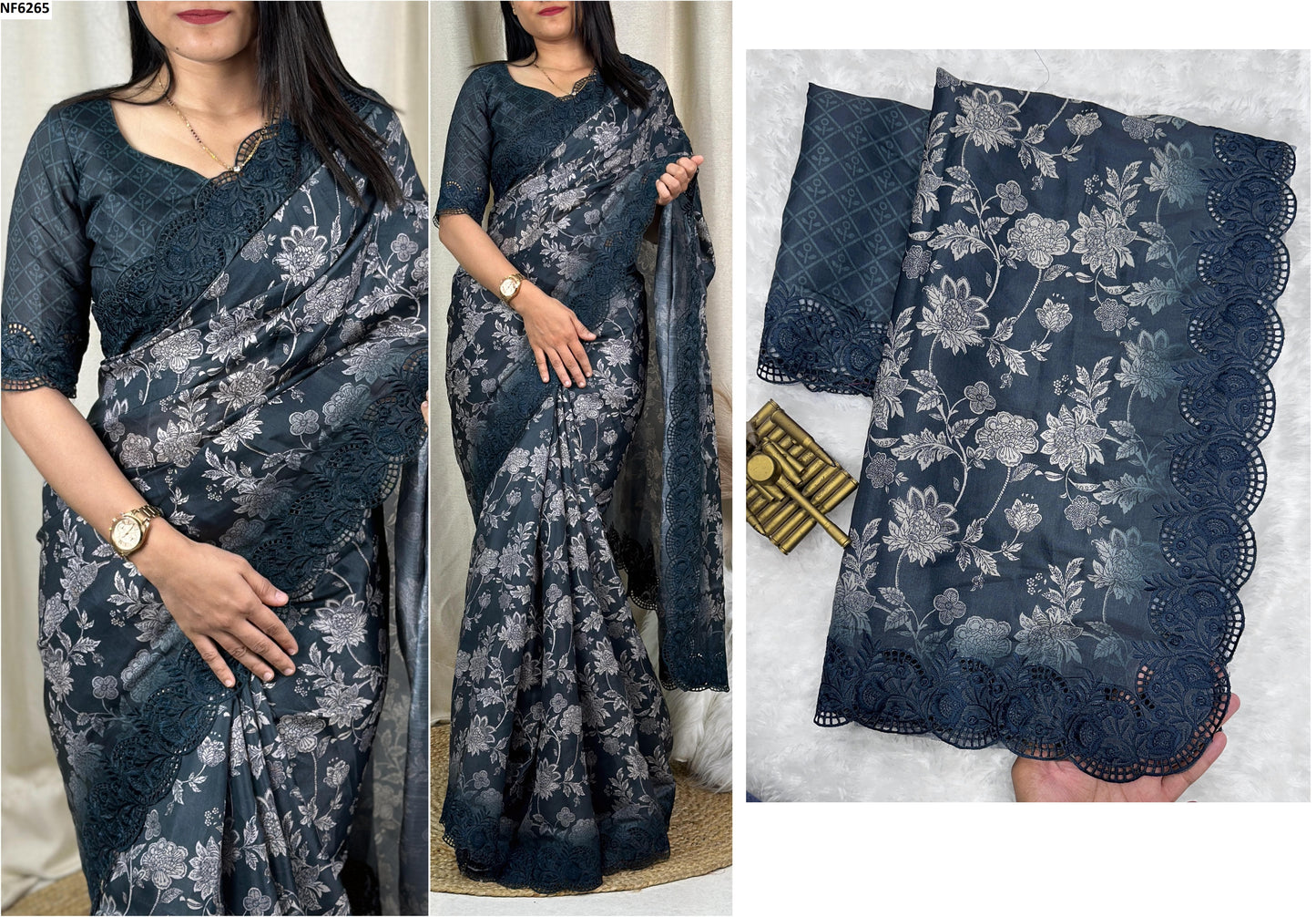 Nf6265 Vmk. Embroidered Sarees