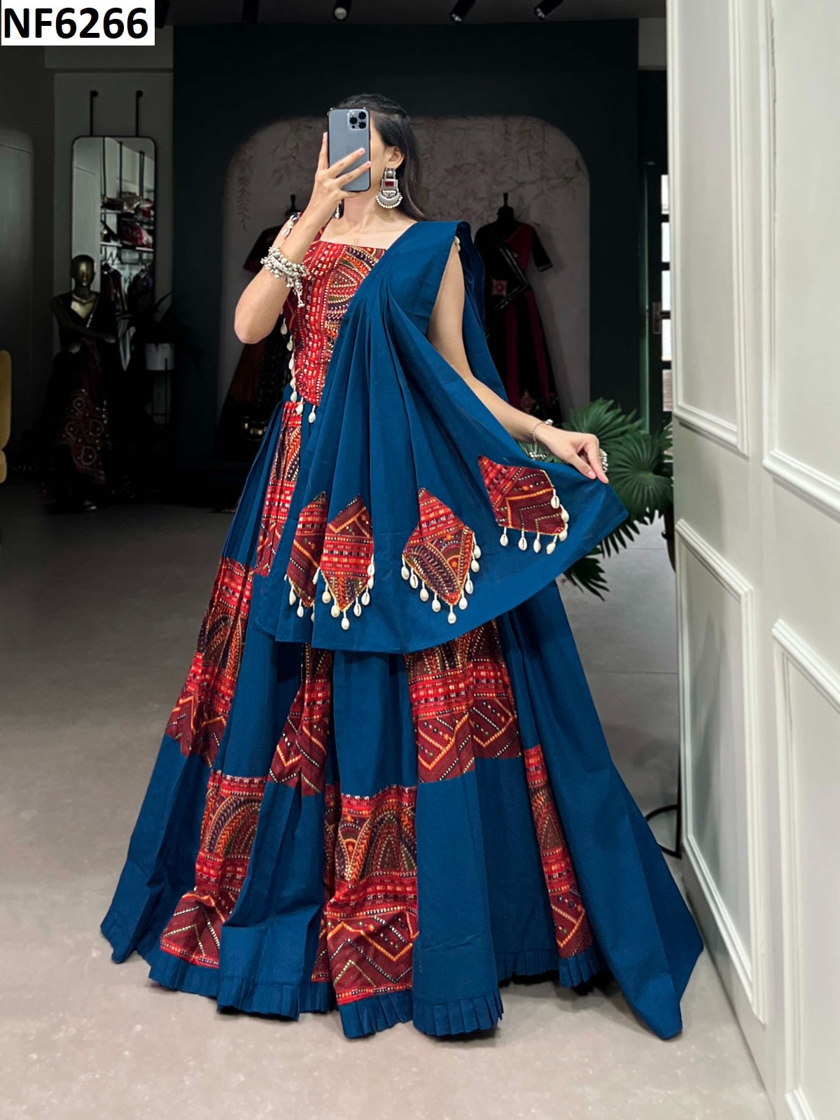 Nf6266 Vmk. Foil Work Chaniya Choli