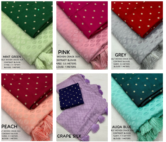 Nf6273 Vmk Crepe Silk Sarees