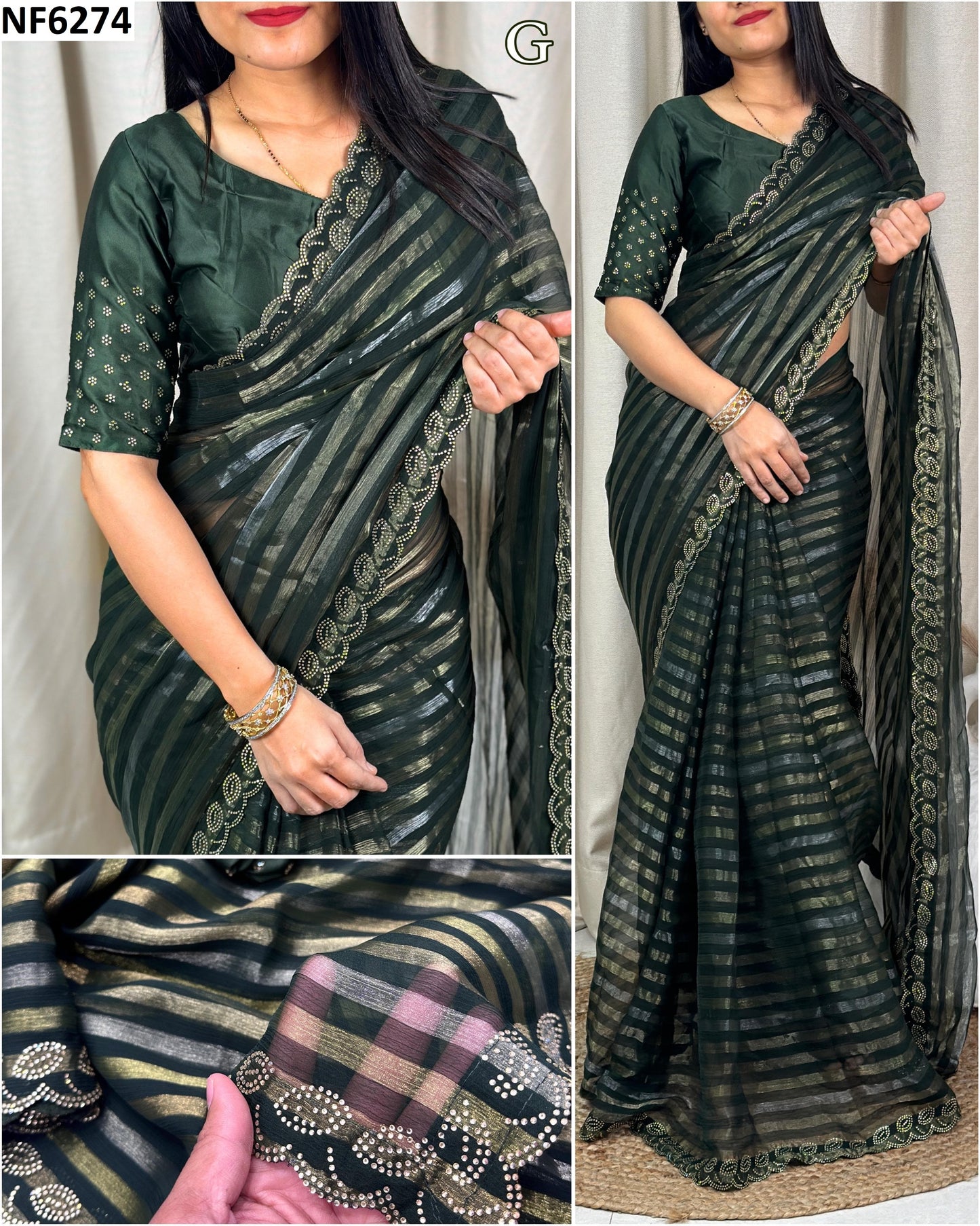 Nf6274 Vmk. Gold Zari Sarees