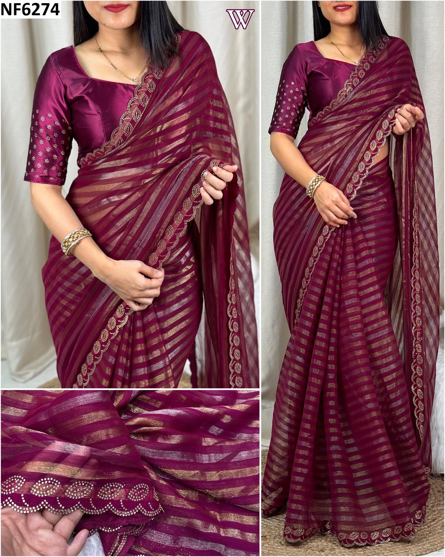 Nf6274 Vmk. Gold Zari Sarees