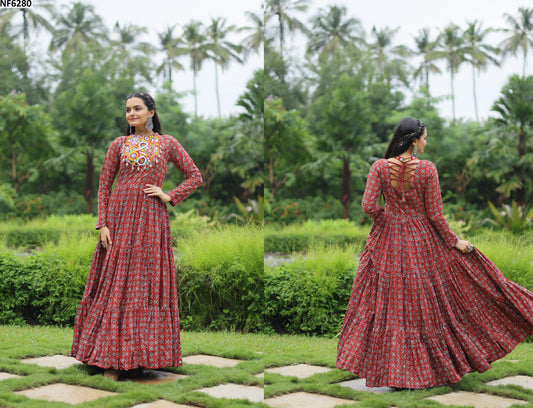 Nf6280 Vmk. Navratri Special One Piece Gown