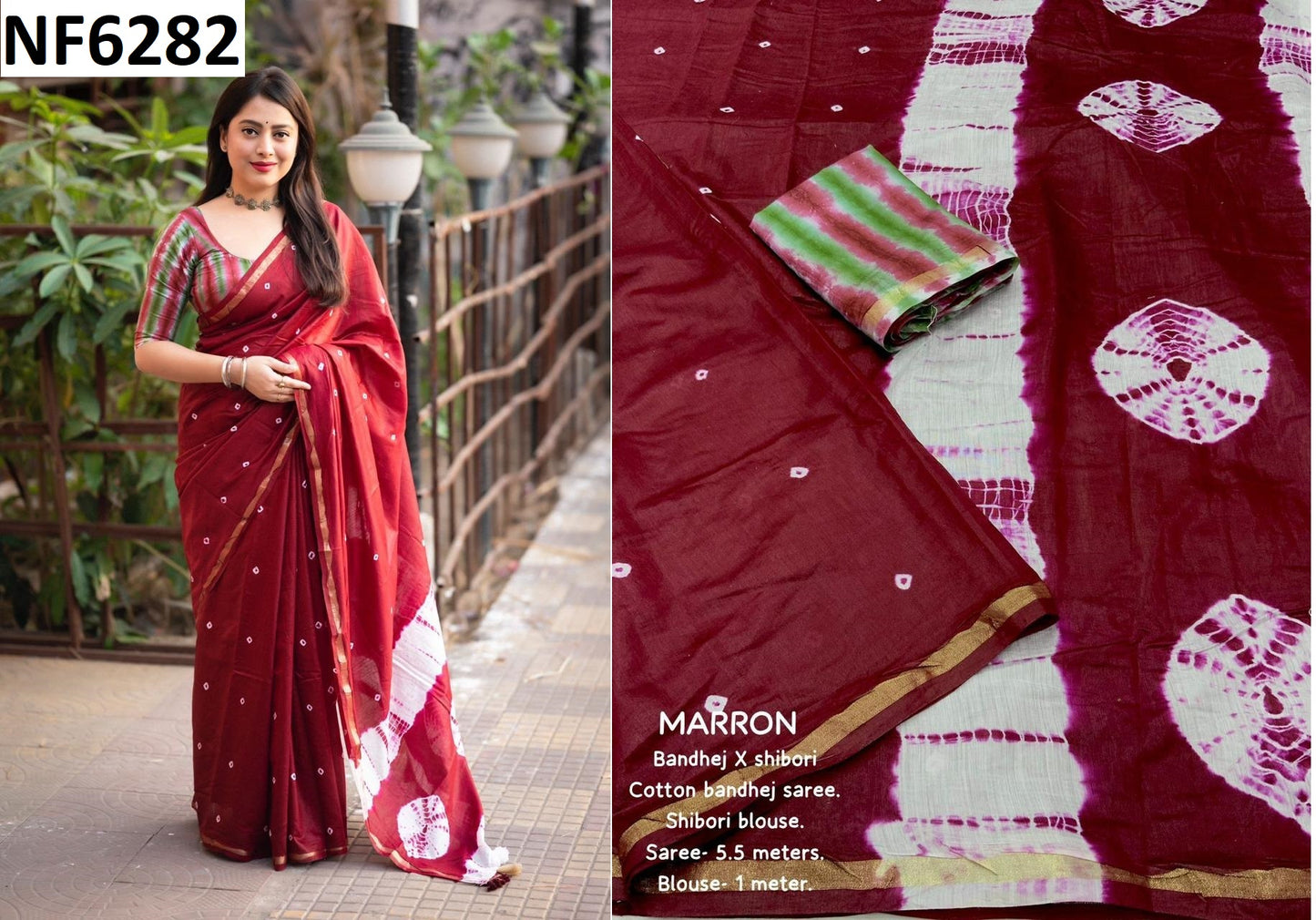 Nf6282 Vmk. Bandhej Sarees