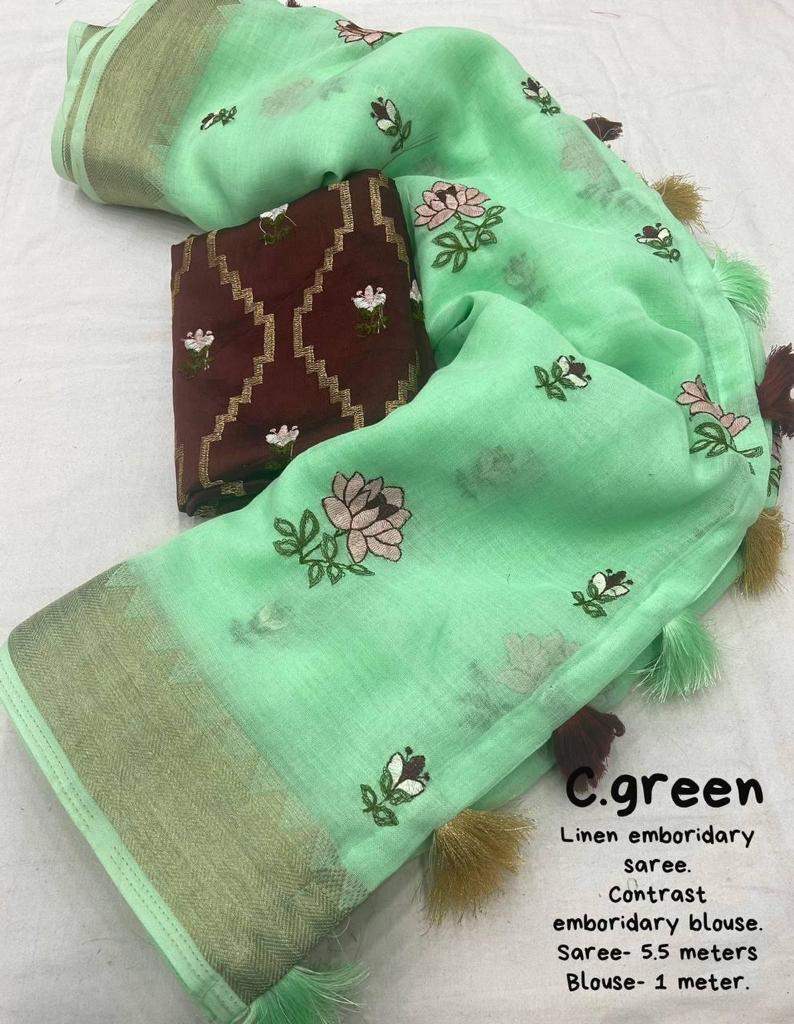 Nf6296 Vmk. Linen Sarees