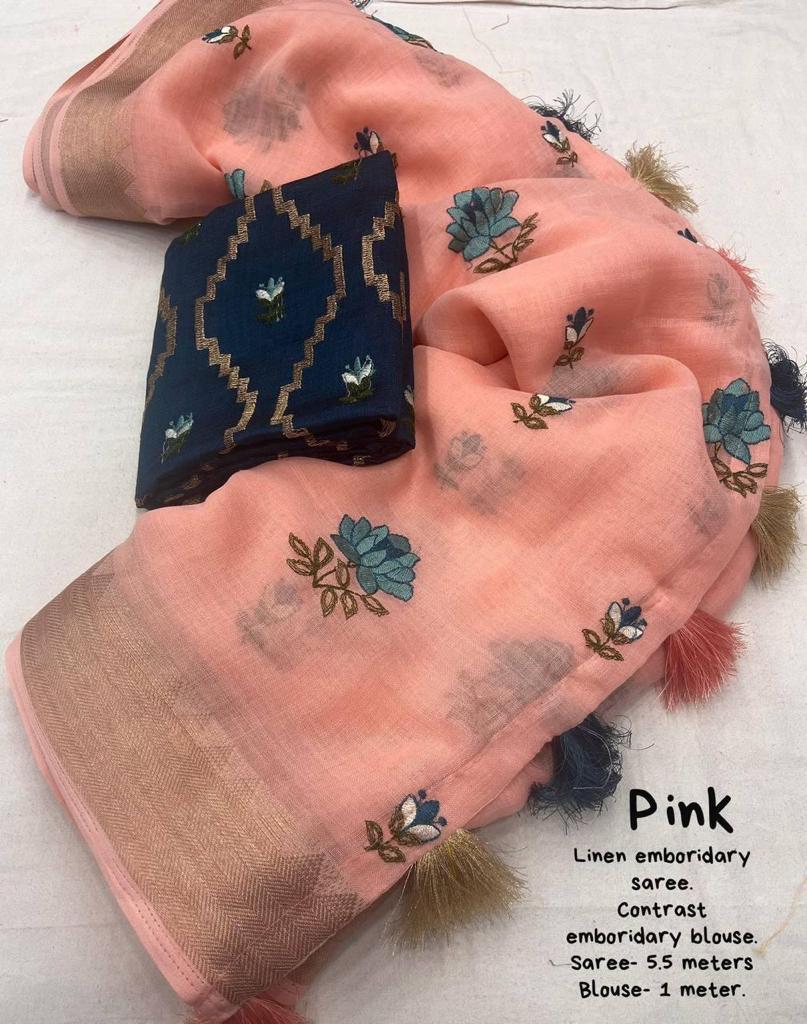 Nf6296 Vmk. Linen Sarees