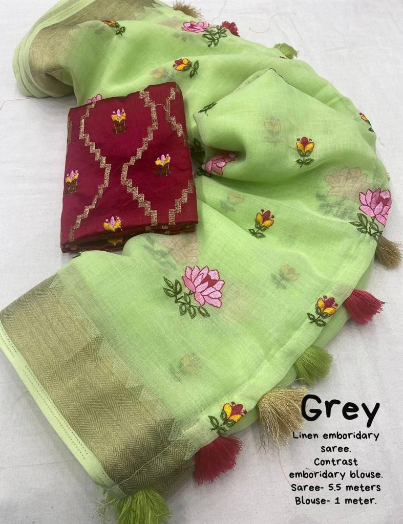 Nf6296 Vmk. Linen Sarees