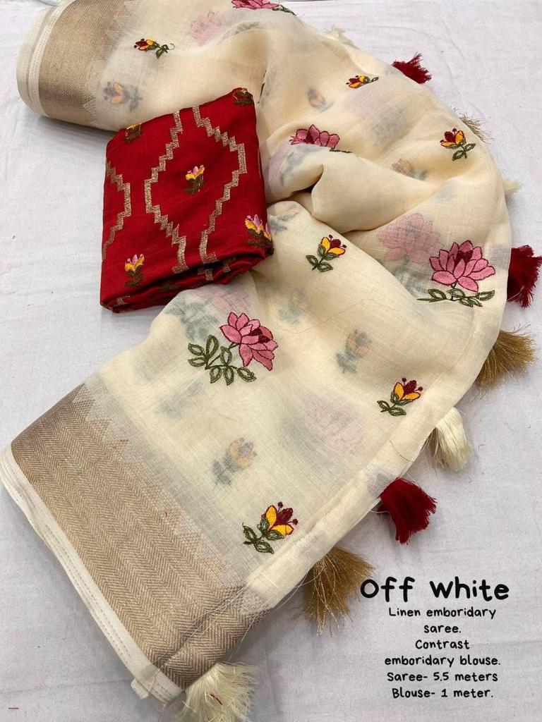 Nf6296 Vmk. Linen Sarees