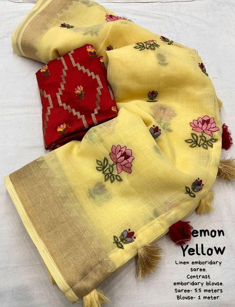 Nf6296 Vmk. Linen Sarees